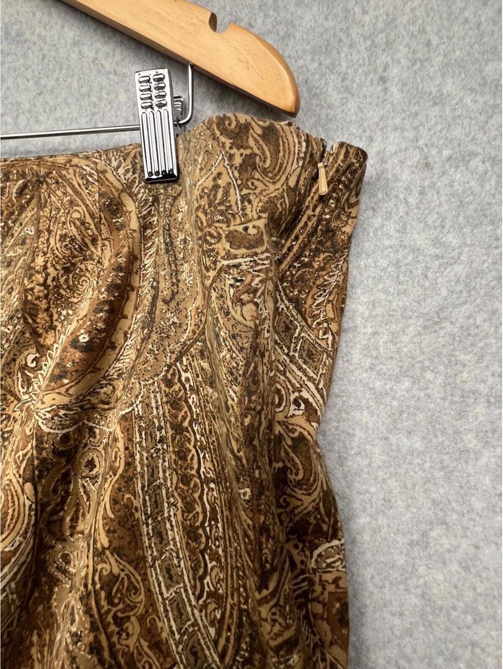 J. Jill Paisley Pull On Pants Women's Plus Sz 18 W Brown Casual Simple Modern - Picture 12 of 12